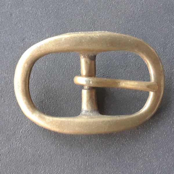 Brass oval large buckle 1" belt