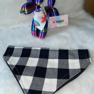 Plaid Dog bandana, fall dog bandana,  black bandana, snap bandana