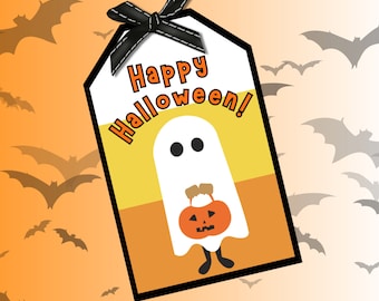 Descarga instantánea de etiquetas de Halloween, feliz favor de fiesta de Halloween, etiquetas de golosinas, etiquetas de regalo, etiquetas de dulces lindos espeluznantes, etiquetas de nombres, truco o trato