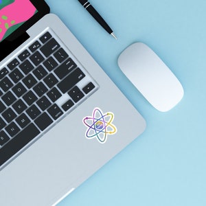 You Matter Sticker, Water Bottle Laptop Sticker, Cute Science, Positive Affirmation, Rainbow Atom, Waterproof Glossy Sticker, Fun Science bild 3