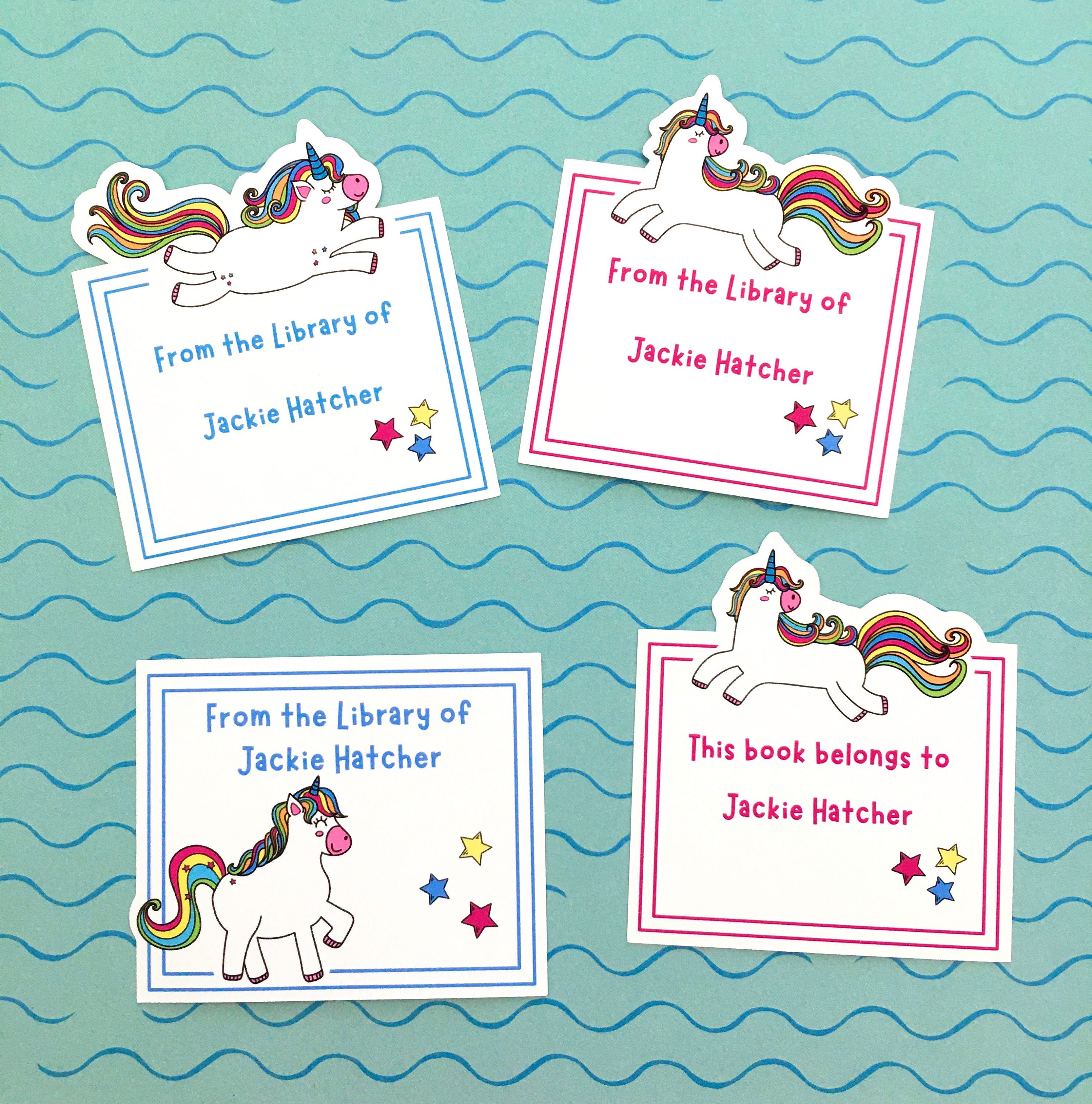 Children's Bookplate Stickers, Personalized Book Labels, Gift for Kids ...