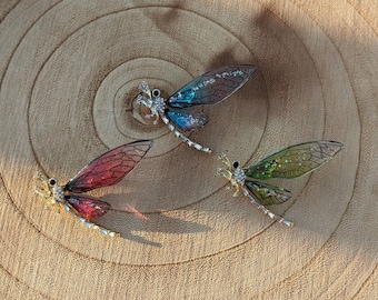 Dragonfly reversspeld ombré gradiënt glitter zirkonia