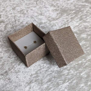 Schmuckbox Glitzer Rosa für Ohrringe Ringe neutral ohne Schrift