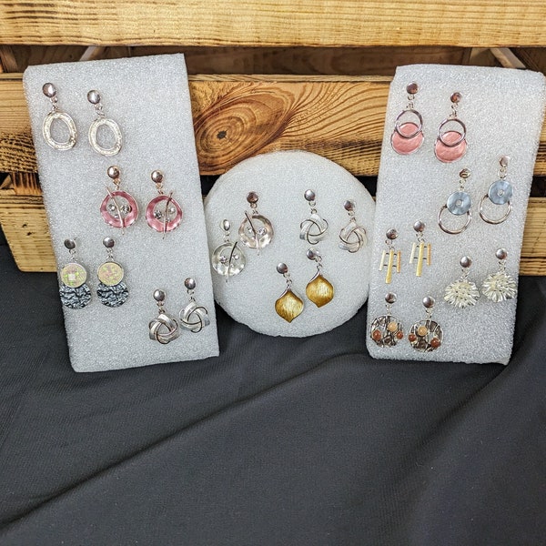 Enamel hanging earrings nickel-free