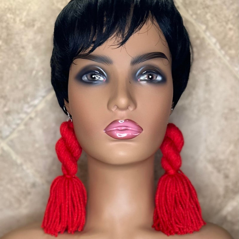 Tasseled life hand embroidered earrings