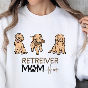 Retreiver Dog Mom Crewneck Sweatshirt, Golden Retriever Mom Shirt, Unique gift for dog lover or Golden Retriever owner,  Cute Dog Lover Gift