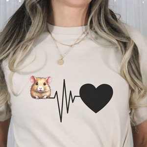 Heartbeat Love and Hamster T-Shirt, Hamster Lover Gift, Hamster Mom shirt,Hamster Mom Tee, Hamster Lover Shirt, Hamster Mom Gift