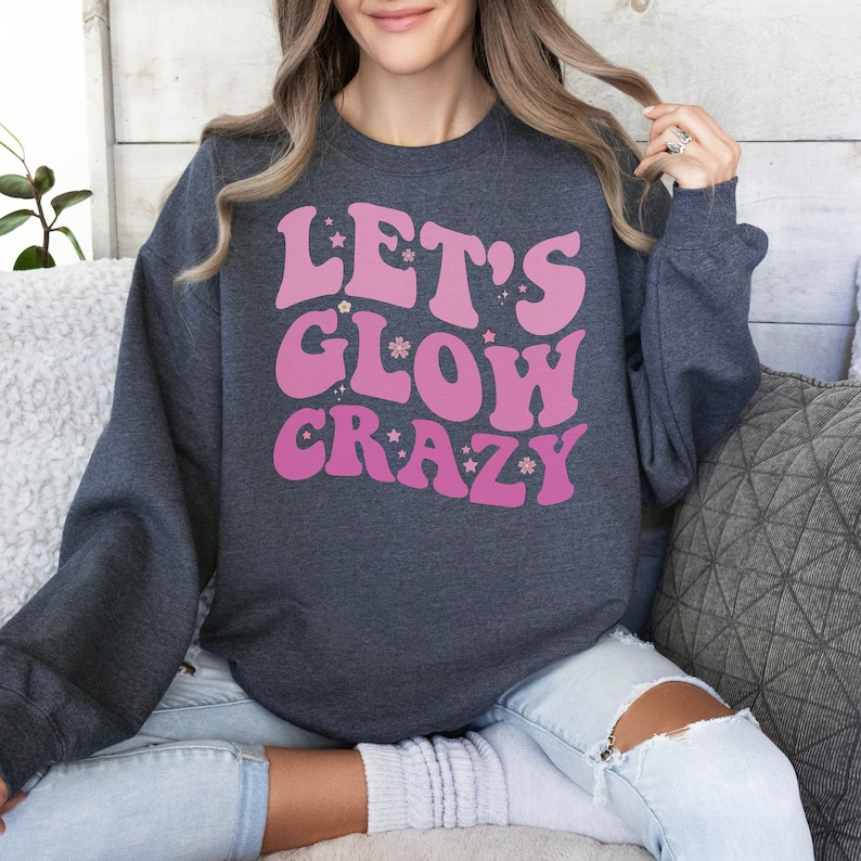 Let's Glow Crazy Shirt Perfect for a Glow Party Lets Etsy
