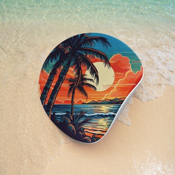 Palm Tree Sunset Beach Circular - Sticker