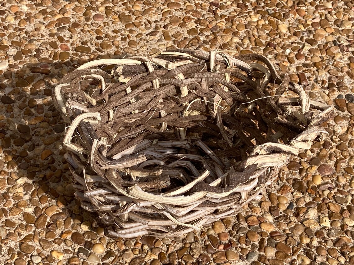 Small, Round Kudzu Basket Made With Split Vines Etsy