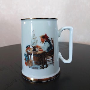 1984 Norman Rockwell Mug - Mug vintage en porcelaine et céramique « For a Good Boy »