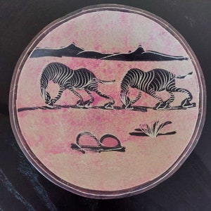 Vintage Afrikanische Kenia geschnitzten Speckstein Zebras Schüssel Kisii Stein