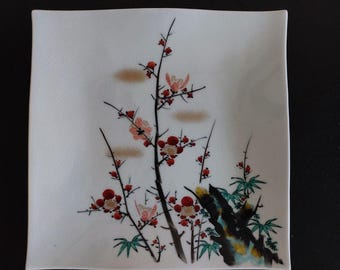 Japanese Kutani Ware Stoneware Art Plate: Rare, Signed by Artist