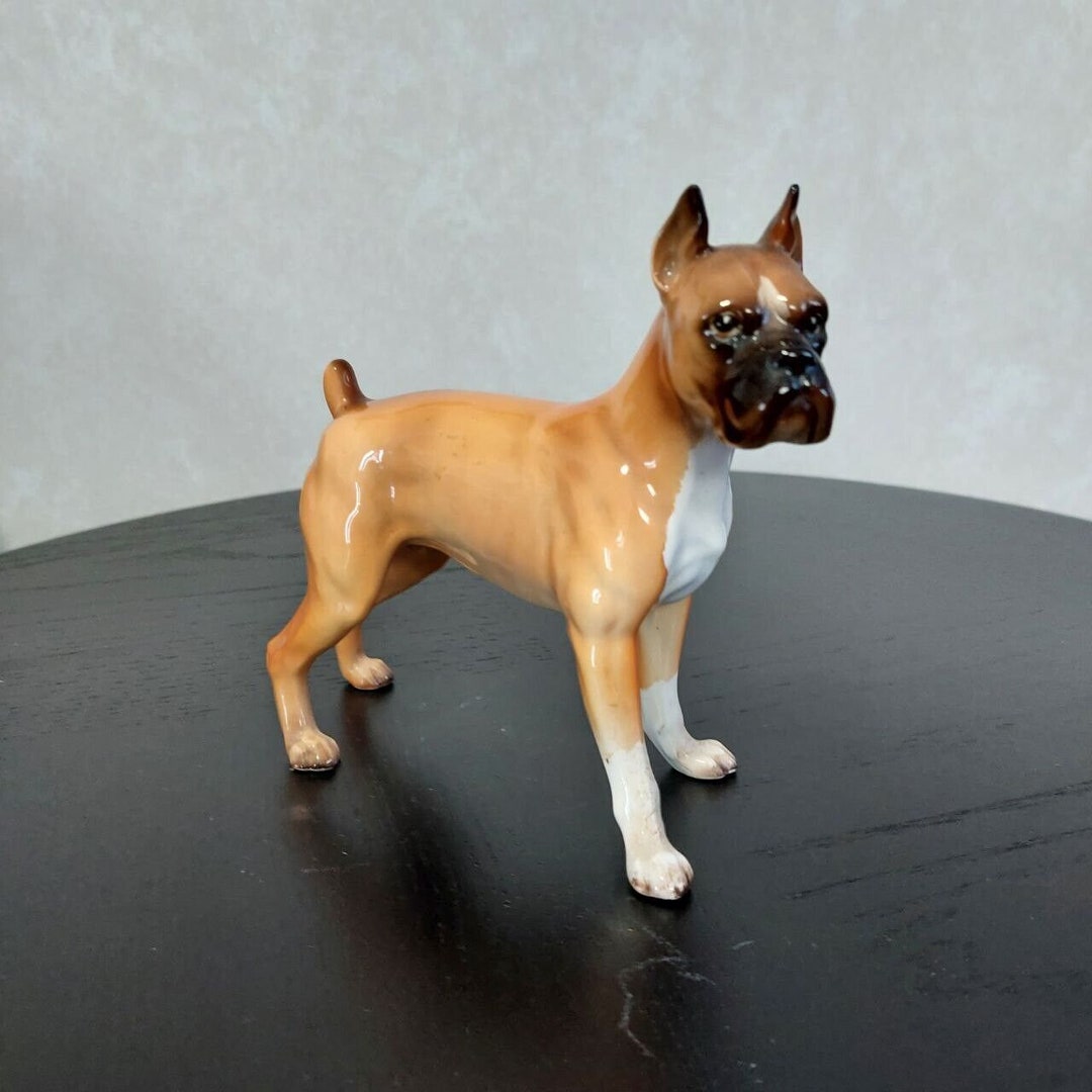 Boxer Dog Figurine- Shafford Blue Ribbon Collection- Made in Japan - Etsy