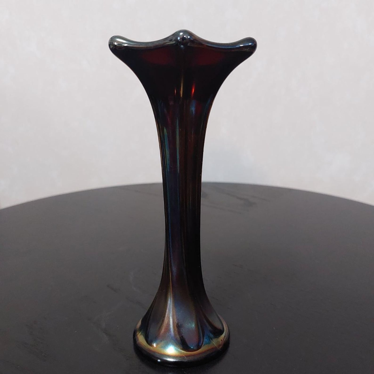 Rare Antique Azur Morning Glory Carnival Glass Vase - Imperial Glass Co ...
