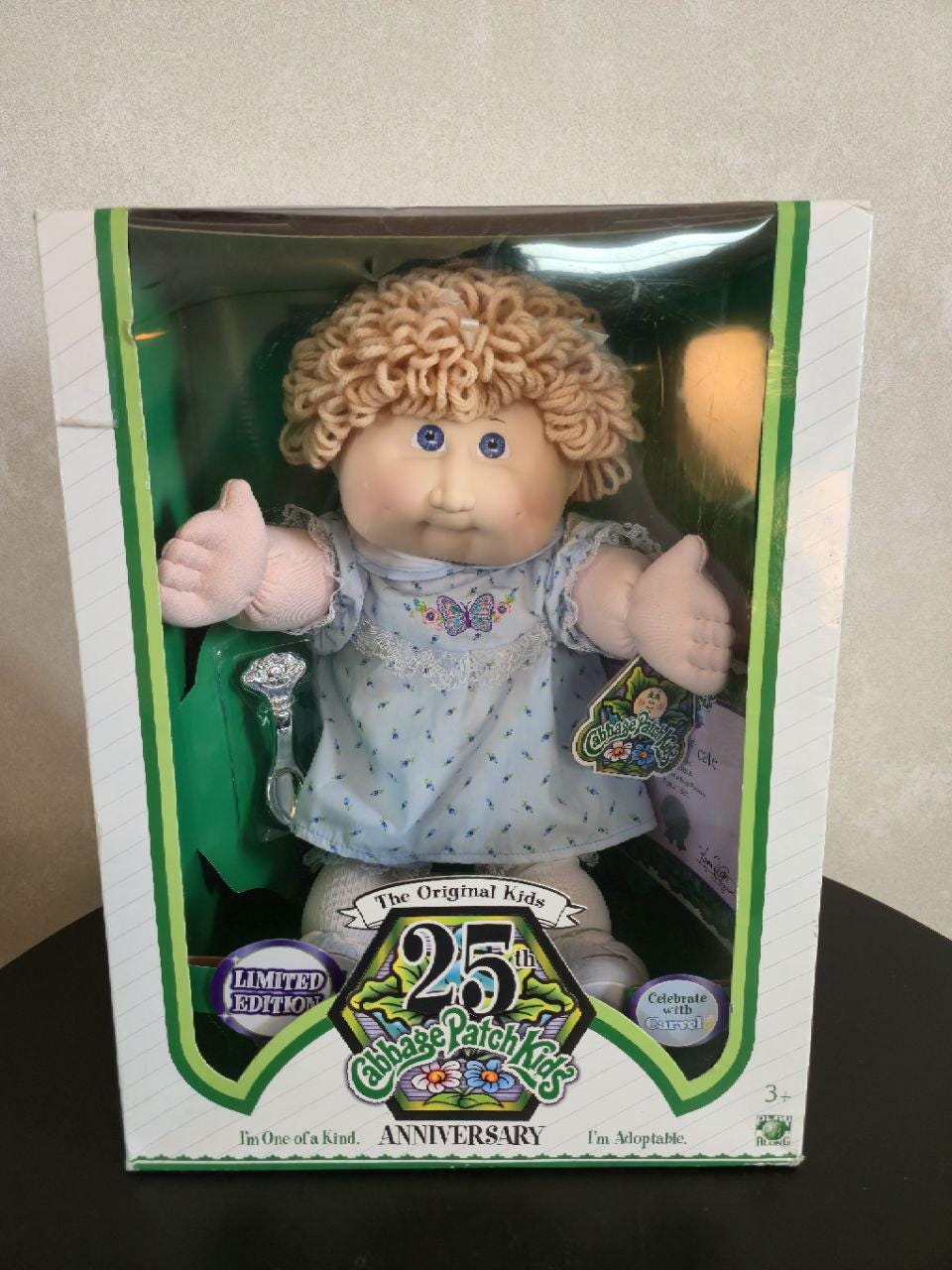 ヴィンテージキャベツパッチドール1978 1982ブロンドヘアグリーン 80\u2019s★1985年★Cabbge Patch Kids★キャベッジパッチキッズ★キャベツ人形★ビンテージ★女の子★ワンピース★ポ