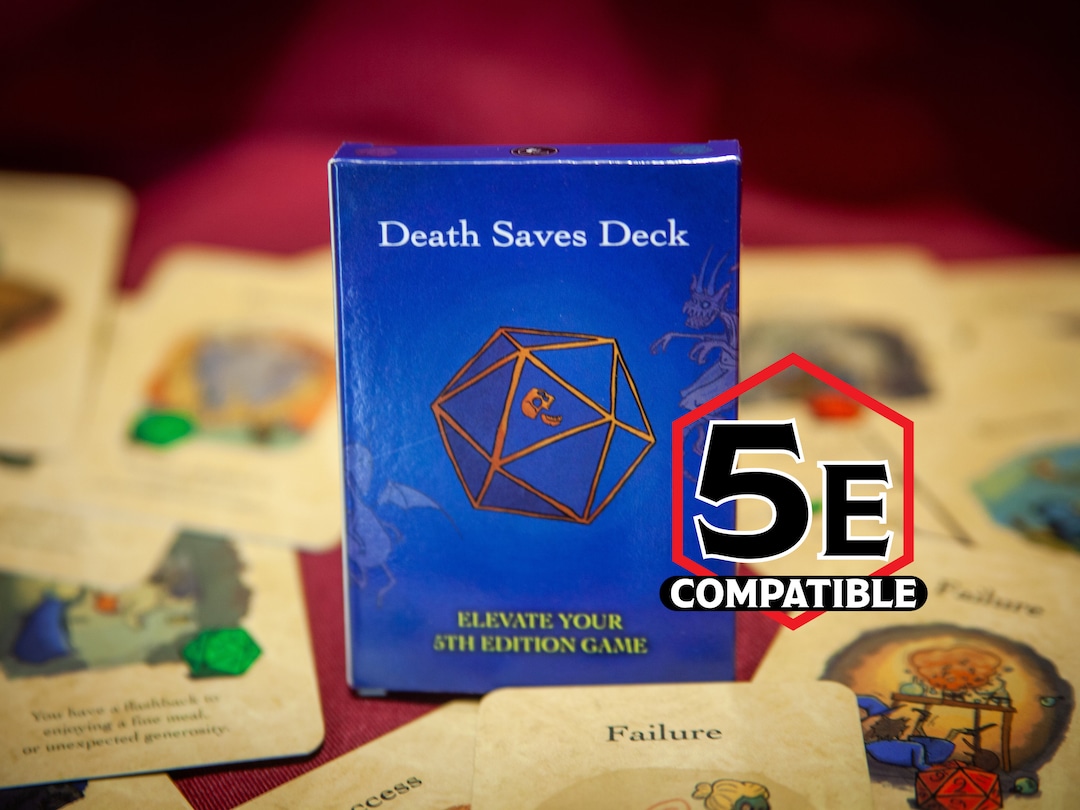 Roleplay Prompt Cards for Dnd 5E Death Saves Deck Handdrawn Art