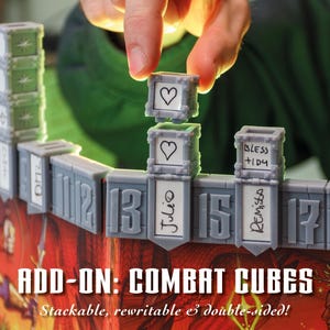 Add-On: Combat Cubes For Initiative Tracker | DnD Gift | Dungeons Dragons 5E Pathfinder Starfinder RPG | DM | GM | Conditions Accessory