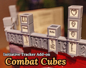 Combat Cubes For Initiative Tracker | DnD Gift | Dungeons Dragons 5E Pathfinder Starfinder RPG | DM Game Master | Conditions Accessory