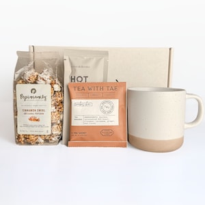 Employee Appreciation Gift Box: Handmade Mug, Gourmet Popcorn, Chai