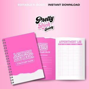 Lash Log Book | Editable Canva Ebook Lash Tech Client Log Book, Client Record Book, Lash Tech Planner, Boss Planner