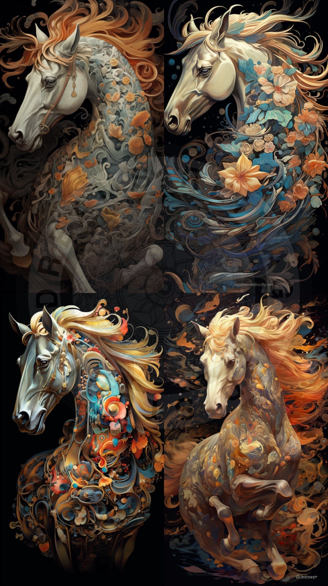Baroque Horse Iphone Wallpaper Digital Art - Etsy