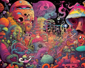 Psychedelische moderne samenleving | Psychedelische PNG