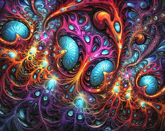 Psychedelische Fractal Kunst | Halverwege de reis Art