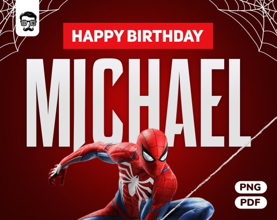 Cartel Feliz Cumpleaños- Spiderman, Hombre Araña - Cocktail Store