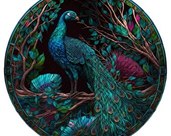 Peacock PNG: Sublimation Design Template (Digital Download)
