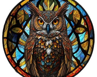 Owl PNG: Round Sublimation Design Template (Digital Download)