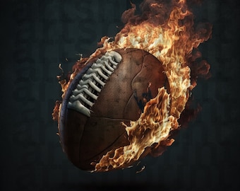 Football Fireball PNG: Flames Sublimation Design (Digital Download)