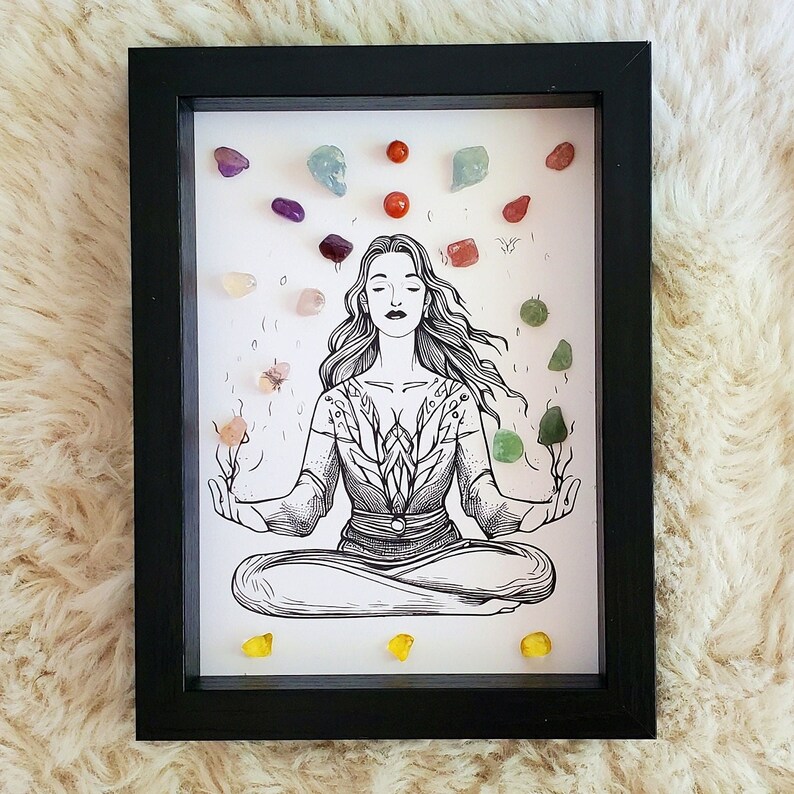 Crystal Grid Framed Crystal Art Crystal Shadow Box Crystal Etsy Australia