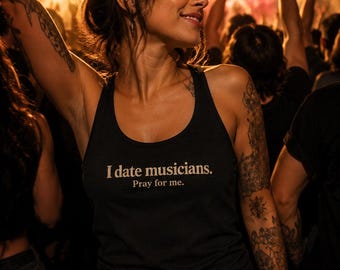 Débardeur dos nageur I Date Musicians | Chemise drôle de petite amie de musique de Zazzle.be Liste d'envies Vous avez des idées ? Camisole Concert Femme | T-shirt humour groupe