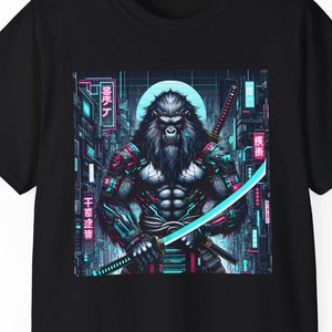 Cyberpunk Gorilla Samurai T-Shirt, Ronin T-Shirt, Samurai Shirt, Gorilla Ronin Shirt, Unisex Ultra Cotton Tee