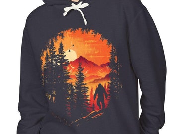 Bigfoot Hoodie, Yeti Sweatshirt, Sasquatch Sweater, Unisex Lightweight Hooded Sweatshirt