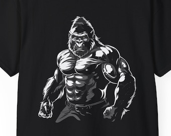 Gorilla T-Shirt, Ape Shirt, Apeman Shirt, Warrior Gorilla, Unisex Softstyle T-Shirt, Unisex Ultra Cotton Tee