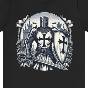 Christian Knights Templar T-Shirt, Templar Shirt for Men and Women, Medieval Crusader Tee, Religious Knight Top, Historical Church Apparel