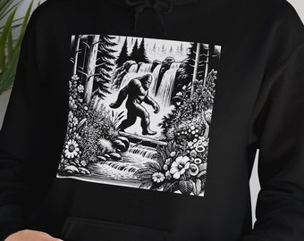 Bigfoot Hoodie, Yeti Sweater, Funny Camping Sweatshirt, Unisex Hooded Pullover, Outdoor Adventure Gifts