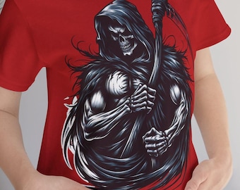 Grim Reaper T-Shirt, Death Shirt, Angel Of Death Tee, Halloween Clothing, Unisex Jersey Short Sleeve Tee, Reaper Shirt