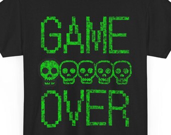 Game Over T-Shirt, Gamer Shirt, Gaming Shirt, Video Game T-Shirt, Unisex Heavy Cotton Tee