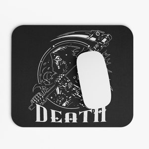 Cyber Grim Reaper Mouse Pad, Death Pad, Cyberpunk Style, Gaming Desk Mat, Office Accessories, Rectangle Mousepad