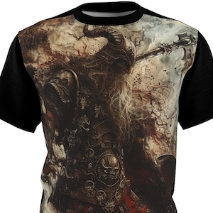 T-shirt viking, imprimé intégral, t-shirt mythologie nordique, chemise Odin, t-shirt Valhalla, t-shirt coupé-cousu unisexe (AOP)