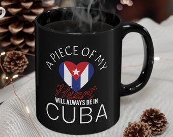 Tasse cubaine drôle | Mug drapeau cubain en forme de coeur, cadeau cubain pour femme, mari, petite amie, petit ami | Mignonne tasse drapeau de Cuba
