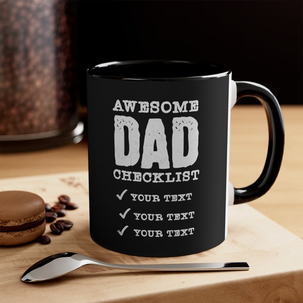 Personalized Awesome Dad Mug, Personalized Dad Gift, Custom Dad Gift, Father' Day Gift, Accent Coffee Mug, 11oz