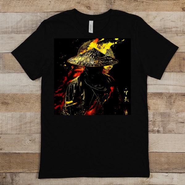 Samurai T-Shirt, Ronin T-Shirt, Samurai With Straw Hat Shirt, Warrior Tee, Unisex Softstyle T-Shirt