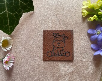 Leather label #1 cow, patch, patch, leather patch, farm, label