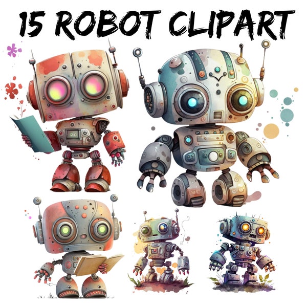 Robot Clipart - Etsy