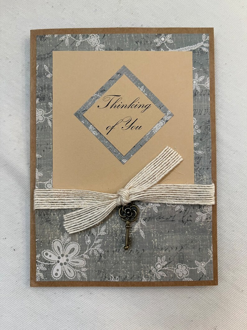 Thinking of You Handmade Vintage Style Card - Etsy
