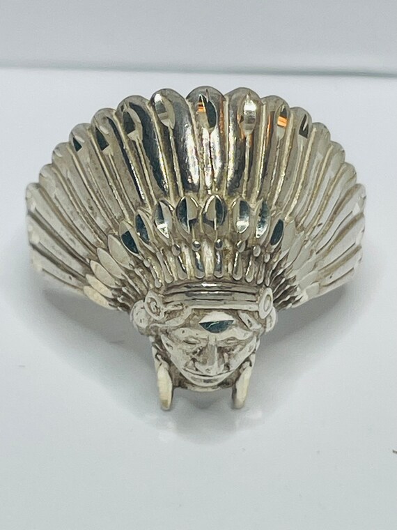 Sterling Silver RING Vintage 925 Indian Chief Head